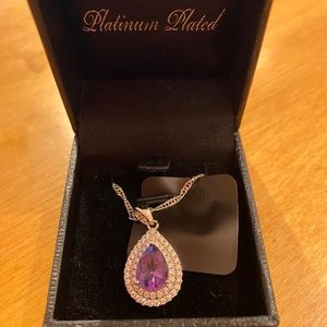 Gold Coast Platinum Plated Amethyst Pendant